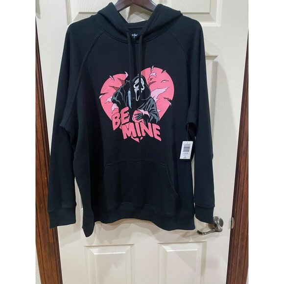 NWT Torrid Scream Ghost Face Be Mine Classic Fit Fleece Hoodie 3X 22-24 Black Pi - Picture 6 of 7